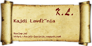 Kajdi Lavínia névjegykártya